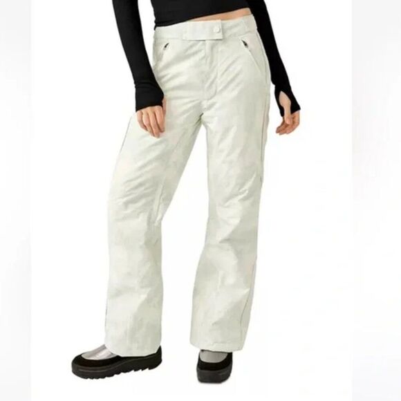 Free People Movement Bunny Slope Printed Ski Pants Medium Mountain Mist Green